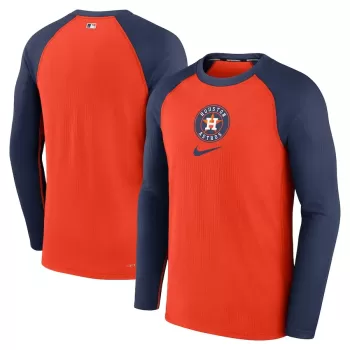 Men's Houston Astros Nike Orange Authentic Collection Game Raglan Performance Long Sleeve T-Shirt Men's Houston Astros Nike Orange Authentic Collection Game Raglan Performance Long Sleeve T-Shirt