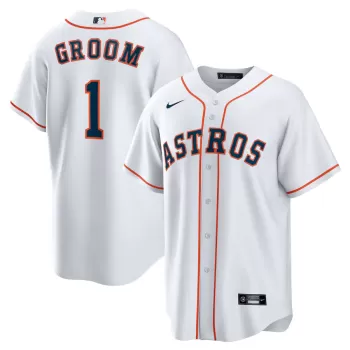 Men's Houston Astros Nike White #1 Groom Home Replica Jersey Men's Houston Astros Nike White #1 Groom Home Replica Jersey