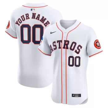 Men's Houston Astros Nike White Home Elite Custom Patch Jersey Men's Houston Astros Nike White Home Elite Custom Patch Jersey