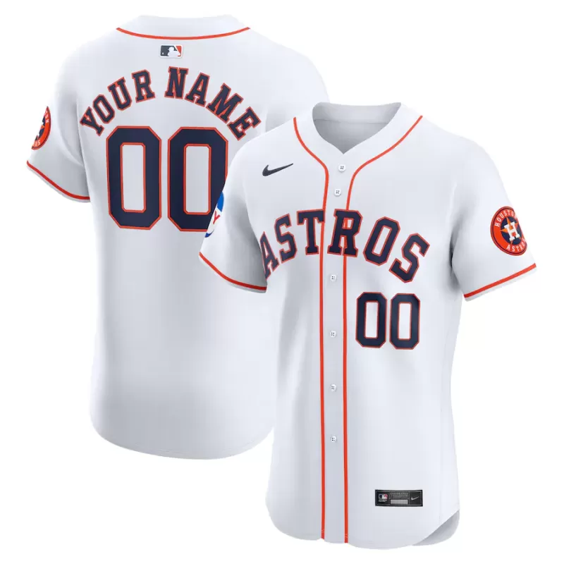 Men's Houston Astros Nike White Home Elite Custom Patch Jersey Men's Houston Astros Nike White Home Elite Custom Patch Jersey