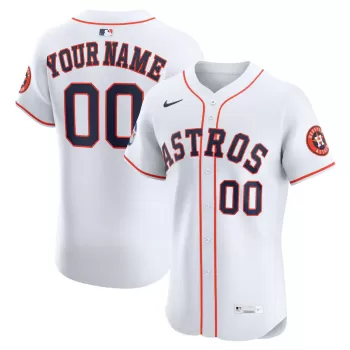 Men's Houston Astros Nike White Home Elite Sponsor Patch Custom Jersey Men's Houston Astros Nike White Home Elite Sponsor Patch Custom Jersey