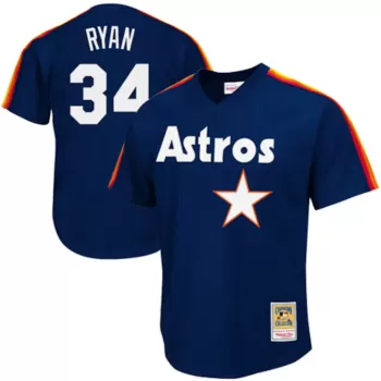 Men's Houston Astros Nolan Ryan Mitchell & Ness Navy 1988 Authentic Cooperstown Collection Mesh Batting Practice Jersey Men's Houston Astros Nolan Ryan Mitchell & Ness Navy 1988 Authentic Cooperstown Collection Mesh Batting Practice Jersey