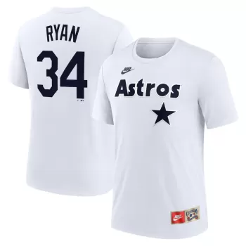 Men's Houston Astros Nolan Ryan Nike White Cooperstown Collection Name & Number Tri-Blend T-Shirt Men's Houston Astros Nolan Ryan Nike White Cooperstown Collection Name & Number Tri-Blend T-Shirt