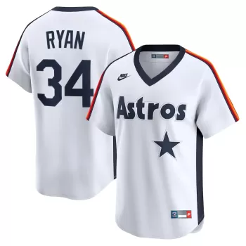 Men's Houston Astros Nolan Ryan Nike White Throwback Cooperstown Collection Limited Jersey Men's Houston Astros Nolan Ryan Nike White Throwback Cooperstown Collection Limited Jersey