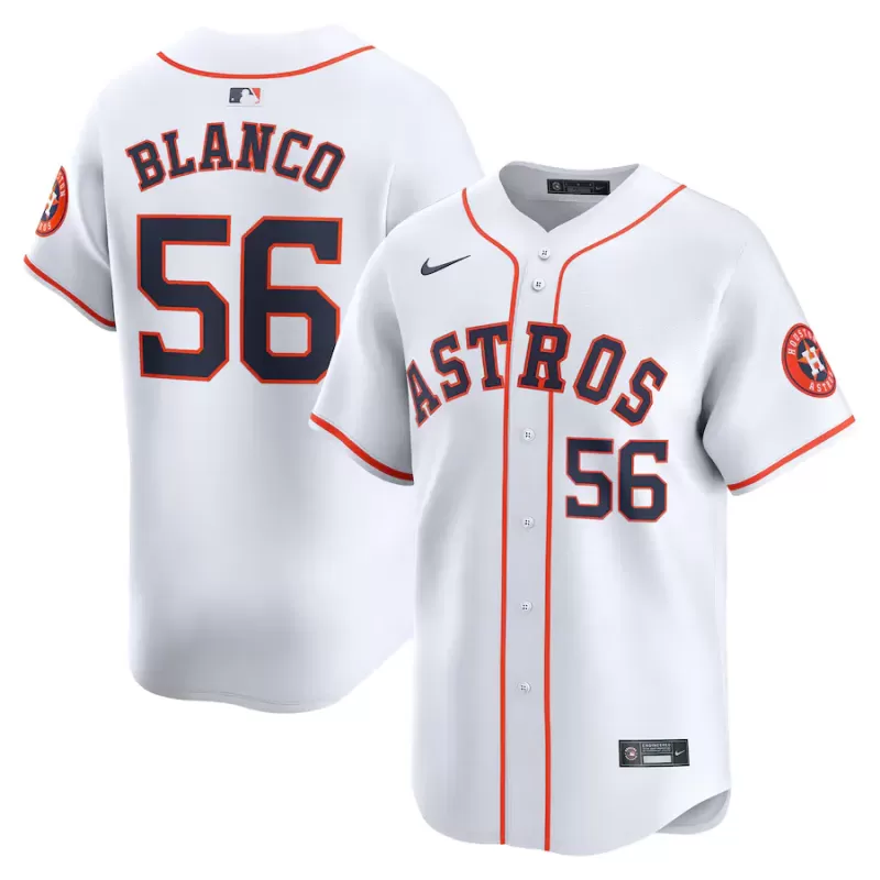 Men's Houston Astros Ronel Blanco Nike White Home Limited Player Jersey Men's Houston Astros Ronel Blanco Nike White Home Limited Player Jersey