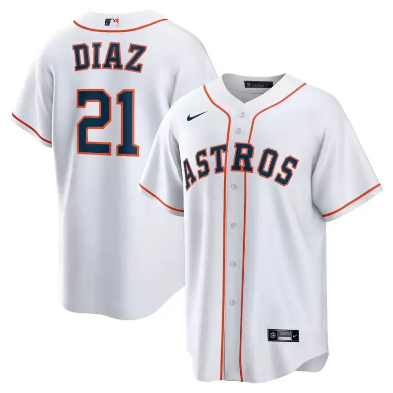 Men's Houston Astros Yainer Diaz Nike White Home Replica Jersey Men's Houston Astros Yainer Diaz Nike White Home Replica Jersey