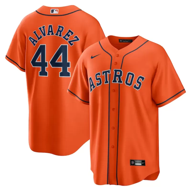 Men's Houston Astros Yordan Álvarez Nike Orange Alternate Replica Player Jersey Men's Houston Astros Yordan Álvarez Nike Orange Alternate Replica Player Jersey