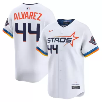 Men's Houston Astros Yordan Alvarez Nike White 2025 City Connect Limited Player Jersey Men's Houston Astros Yordan Alvarez Nike White 2025 City Connect Limited Player Jersey