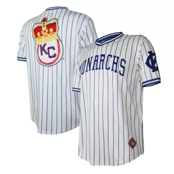 Men's Kansas City Monarchs Stitches White V-Neck Jersey Men's Kansas City Monarchs Stitches White V-Neck Jersey