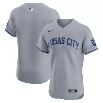 Men's Kansas City Royals Nike Gray Road Vapor Premier Elite Patch Jersey Men's Kansas City Royals Nike Gray Road Vapor Premier Elite Patch Jersey