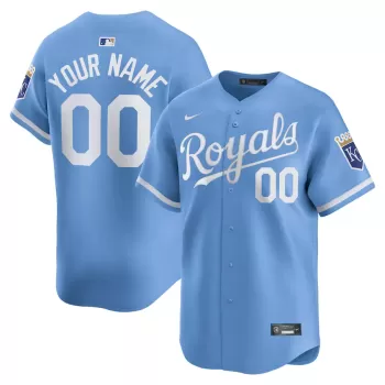 Men's Kansas City Royals Nike Light Blue Alternate Limited Custom Jersey Men's Kansas City Royals Nike Light Blue Alternate Limited Custom Jersey