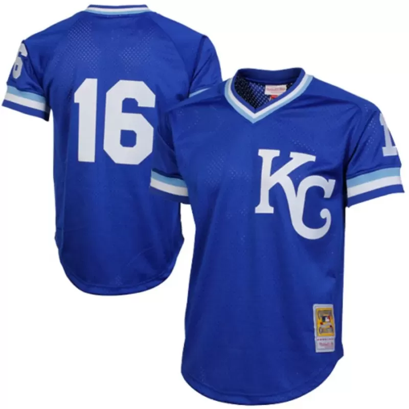 Men's Kansas City Royals Bo Jackson Mitchell & Ness Royal 1989 Authentic Cooperstown Collection Batting Mesh Practice Jersey Men's Kansas City Royals Bo Jackson Mitchell & Ness Royal 1989 Authentic Cooperstown Collection Batting Mesh Practice Jersey