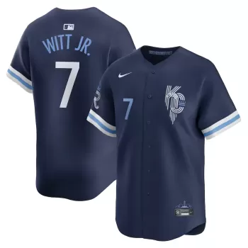 Men's Kansas City Royals Bobby Witt Jr. Nike Navy City Connect Limited Player Jersey Men's Kansas City Royals Bobby Witt Jr. Nike Navy City Connect Limited Player Jersey