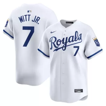 Men's Kansas City Royals Bobby Witt Jr. Nike White Home Limited Player Jersey Men's Kansas City Royals Bobby Witt Jr. Nike White Home Limited Player Jersey