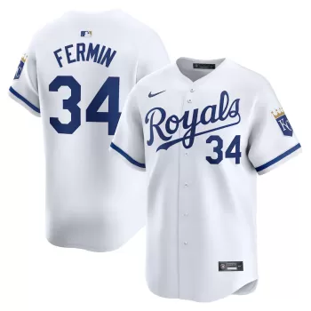 Men's Kansas City Royals Freddy Fermin Nike White Home Limited Player Jersey Men's Kansas City Royals Freddy Fermin Nike White Home Limited Player Jersey