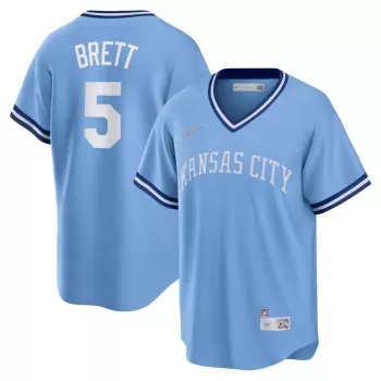 Men's Kansas City Royals George Brett Nike Light Blue Road Cooperstown Collection Player Jersey Men's Kansas City Royals George Brett Nike Light Blue Road Cooperstown Collection Player Jersey