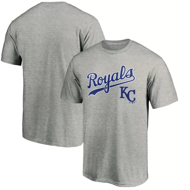Men's Kansas City Royals Heather Gray Cooperstown Collection Wahconah T-Shirt Men's Kansas City Royals Heather Gray Cooperstown Collection Wahconah T-Shirt