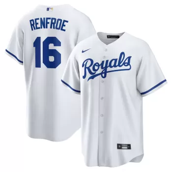 Men's Kansas City Royals Hunter Renfroe Nike White Home Replica Jersey Men's Kansas City Royals Hunter Renfroe Nike White Home Replica Jersey
