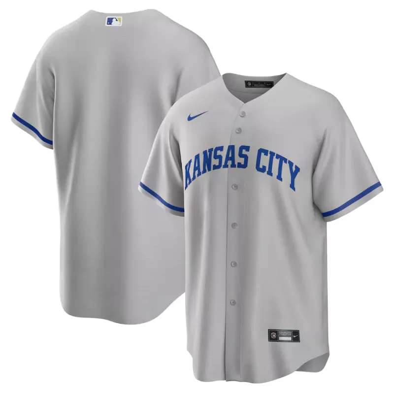Men's Kansas City Royals Nike Gray Road Replica Team Jersey Men's Kansas City Royals Nike Gray Road Replica Team Jersey
