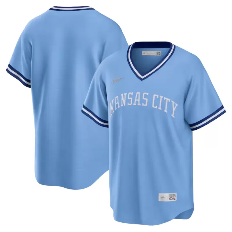 Men's Kansas City Royals Nike Light Blue Road Cooperstown Collection Team Jersey Men's Kansas City Royals Nike Light Blue Road Cooperstown Collection Team Jersey