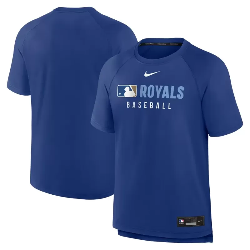 Men's Kansas City Royals Nike Royal Authentic Collection Pregame Raglan Performance T-Shirt