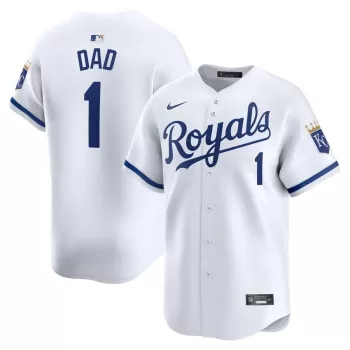 Men's Kansas City Royals Nike White #1 Dad Home Limited Jersey Men's Kansas City Royals Nike White #1 Dad Home Limited Jersey