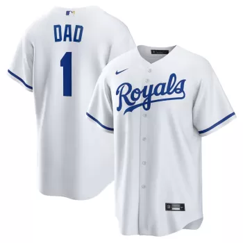 Men's Kansas City Royals Nike White #1 Dad Home Replica Jersey Men's Kansas City Royals Nike White #1 Dad Home Replica Jersey