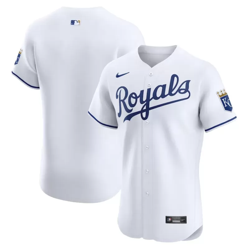 Men's Kansas City Royals Nike White Home Elite Jersey Men's Kansas City Royals Nike White Home Elite Jersey