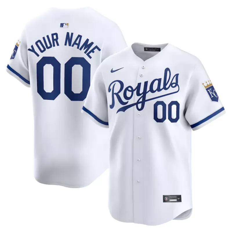 Men's Kansas City Royals Nike White Home Limited Custom Jersey Men's Kansas City Royals Nike White Home Limited Custom Jersey