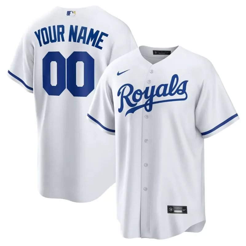 Men's Kansas City Royals Nike White Replica Custom Jersey Men's Kansas City Royals Nike White Replica Custom Jersey