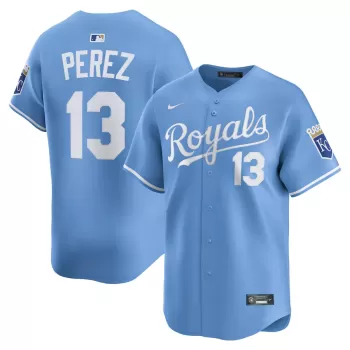 Men's Kansas City Royals Salvador Perez Nike Light Blue Alternate Limited Player Jersey Men's Kansas City Royals Salvador Perez Nike Light Blue Alternate Limited Player Jersey