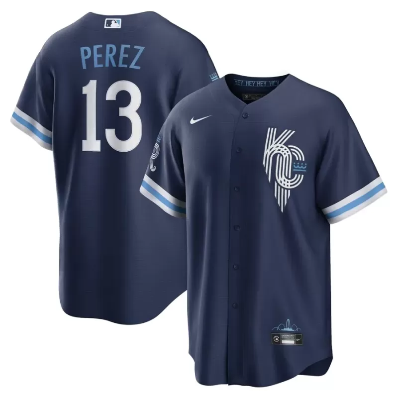 Men's Kansas City Royals Salvador Perez Nike Navy City Connect Replica Player Jersey Men's Kansas City Royals Salvador Perez Nike Navy City Connect Replica Player Jersey