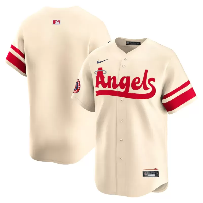 Men's Los Angeles Angels Nike Cream City Connect Limited Jersey Men's Los Angeles Angels Nike Cream City Connect Limited Jersey
