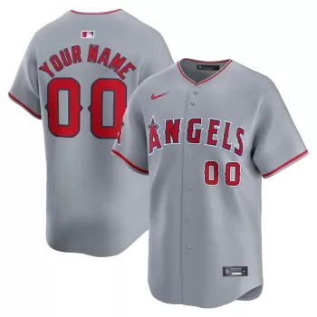Men's Los Angeles Angels Nike Gray Away Limited Custom Jersey Men's Los Angeles Angels Nike Gray Away Limited Custom Jersey