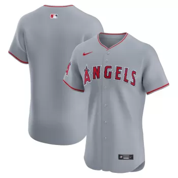 Men's Los Angeles Angels Nike Gray Road Vapor Premier Elite Patch Jersey Men's Los Angeles Angels Nike Gray Road Vapor Premier Elite Patch Jersey