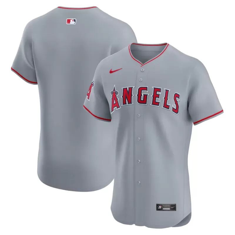 Men's Los Angeles Angels Nike Gray Road Vapor Premier Elite Patch Jersey Men's Los Angeles Angels Nike Gray Road Vapor Premier Elite Patch Jersey
