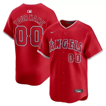 Men's Los Angeles Angels Nike Red Alternate Limited Custom Jersey Men's Los Angeles Angels Nike Red Alternate Limited Custom Jersey