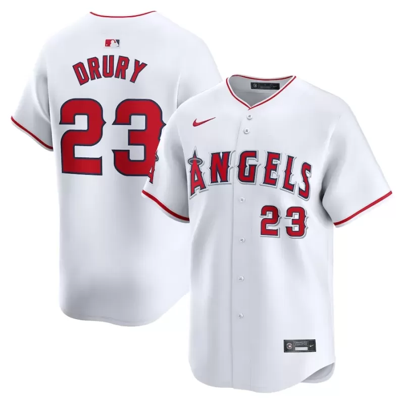 Men's Los Angeles Angels Brandon Drury Nike White Home Limited Player Jersey Men's Los Angeles Angels Brandon Drury Nike White Home Limited Player Jersey