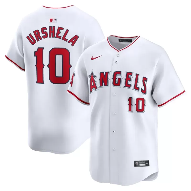 Men's Los Angeles Angels Gio Urshela Nike White Home Limited Player Jersey Men's Los Angeles Angels Gio Urshela Nike White Home Limited Player Jersey