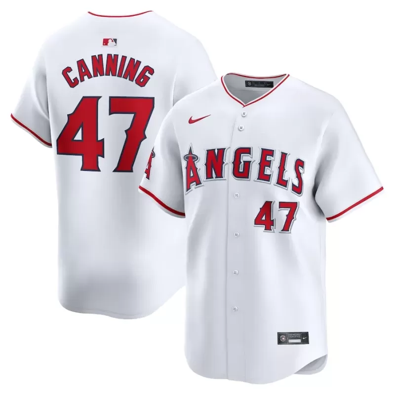 Men's Los Angeles Angels Griffin Canning Nike White Home Limited Player Jersey Men's Los Angeles Angels Griffin Canning Nike White Home Limited Player Jersey