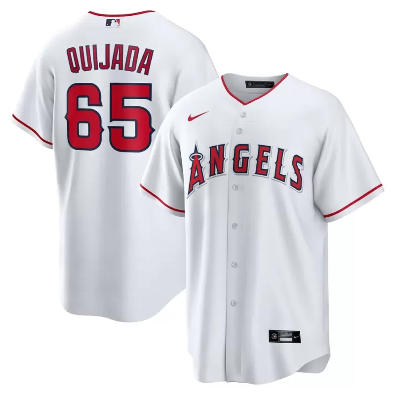 Men's Los Angeles Angels José Quijada Nike White Home Replica Player Jersey Men's Los Angeles Angels José Quijada Nike White Home Replica Player Jersey