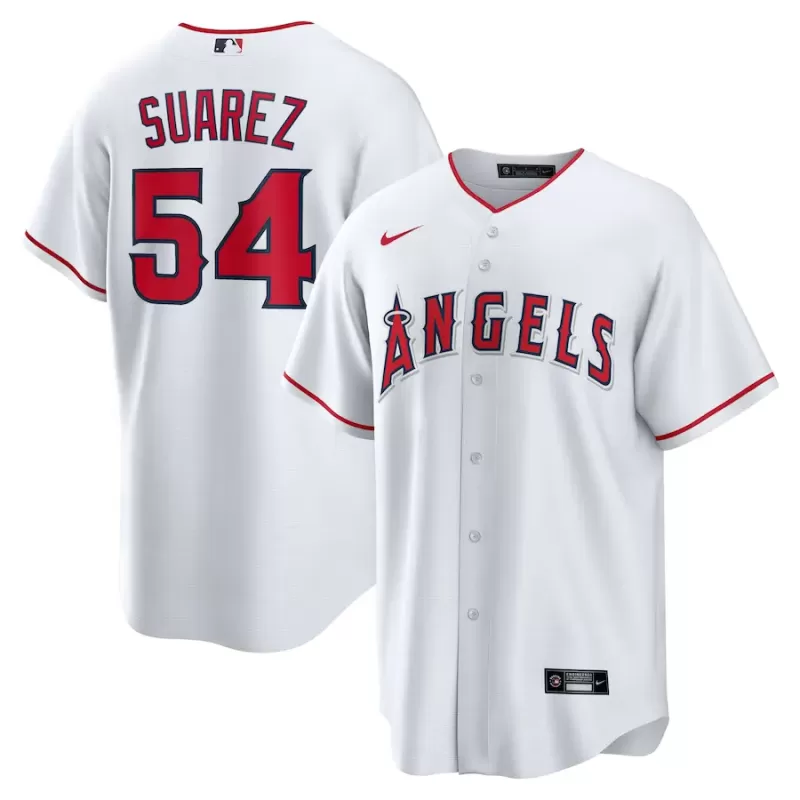 Men's Los Angeles Angels José Suarez Nike White Home Replica Player Jersey Men's Los Angeles Angels José Suarez Nike White Home Replica Player Jersey