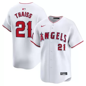 Men's Los Angeles Angels Matt Thaiss Nike White Home Limited Player Jersey Men's Los Angeles Angels Matt Thaiss Nike White Home Limited Player Jersey