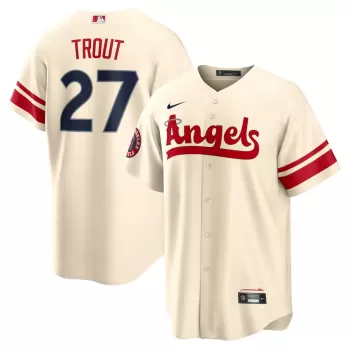 Men's Los Angeles Angels Mike Trout Nike Cream City Connect Replica Player Jersey Men's Los Angeles Angels Mike Trout Nike Cream City Connect Replica Player Jersey