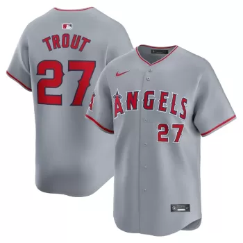 Men's Los Angeles Angels Mike Trout Nike Gray Away Limited Player Jersey Men's Los Angeles Angels Mike Trout Nike Gray Away Limited Player Jersey