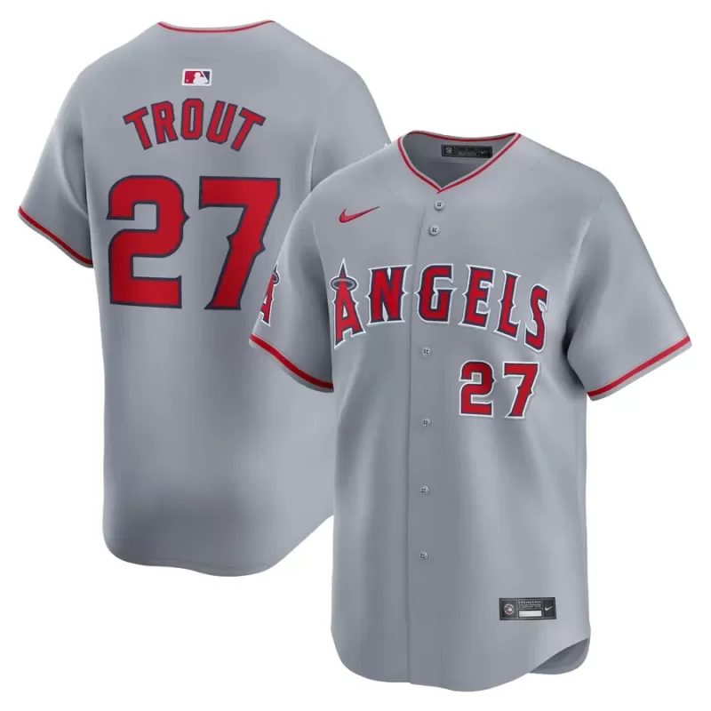 Men's Los Angeles Angels Mike Trout Nike Gray Away Limited Player Jersey Men's Los Angeles Angels Mike Trout Nike Gray Away Limited Player Jersey