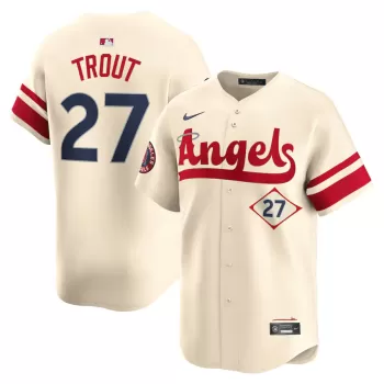 Men's Los Angeles Angels Mike Trout Nike Natural City Connect Limited Player Jersey Men's Los Angeles Angels Mike Trout Nike Natural City Connect Limited Player Jersey