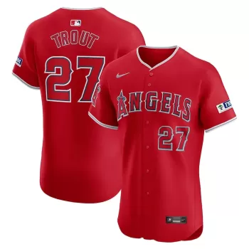 Men's Los Angeles Angels Mike Trout Nike Red Alternate Elite Player Jersey Men's Los Angeles Angels Mike Trout Nike Red Alternate Elite Player Jersey