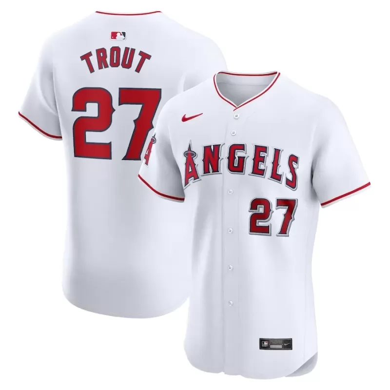 Men's Los Angeles Angels Mike Trout Nike White Home Elite Player Jersey Men's Los Angeles Angels Mike Trout Nike White Home Elite Player Jersey