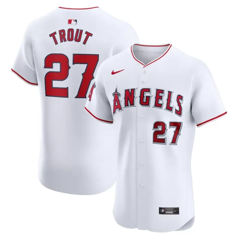 Men's Los Angeles Angels Mike Trout Nike White Home Elite Player Jersey Men's Los Angeles Angels Mike Trout Nike White Home Elite Player Jersey